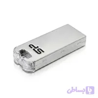 فلش مموری 64GB سیلیکون پاور مدل Touch T03 با بدنه استیل ضدزنگ، مقاوم در برابر نفوذ مایعات، لرزش و غبار، اتصال USB 2.0 و طراحی کوچک مناسب استفاده همراه و اتصال به جاسوییچی