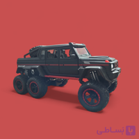 ماشین فلزی مرسدس بنز G63 AMG شش چرخ مشکی مقیاس 1:22 مدل 122A