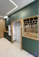 آرت دکور کابین. کارگاه مجهز ساخت کابینت هایگلاس براق وسوپرمات همراه با کافی بار بصورت سفارشی در تهران و کرج.