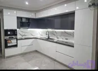 کابینت فقط تهران وکرج هایگلس دوپله ودورنگ پاک چوب کدHM۱۵۹