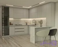 کابینت سفارشی ساخت هایگلاس سوپر مات در رنگ‌بندی وطراحی اختصاصی نصب‌ در تهران و حومه کد۷۳۹