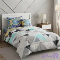 روتختی یکنفره طرح مثلث میکرو پنبه ۴‌تکه رادمهر