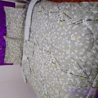 روتختی دونفره ۶ تکه میکرو دورو طرح شکوفه طوسی