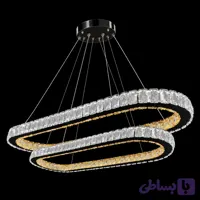 لاینر مدرن بیضی استیل کریستالی 2 طبقه