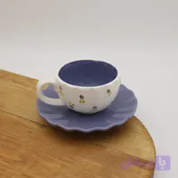 شات قهوه سرامیکی صدفی مدل گل وینکا
