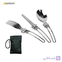 قاشق چنگال کارد؛ کوهنوردی و طبیعت گردی مدل: سِت سه تکه ای استیل دسته تاشو