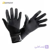 دستکش کوهنوردی کالنجی دیکتلون Kalenji Decathlon فرانسه مدل ران گِلاوز اوولتیو بِلَک کاور دار RUN GLOVES EVOLUTIV BLACK