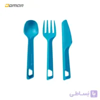 قاشق چنگال کارد کوهنوردی و طبیعت گردی کچوا مدل سِت سه تکه ای پلاستیک کاتلری