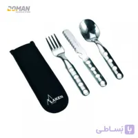 قاشق چنگال کارد کوه و طبیعت لیکن LAKEN اسپانیا مدل: لیکن کیوبیرتو اینوکس فوندا کد: 1410FN LAKEN CubirtoInox+Funda Art.Nr 1410FN