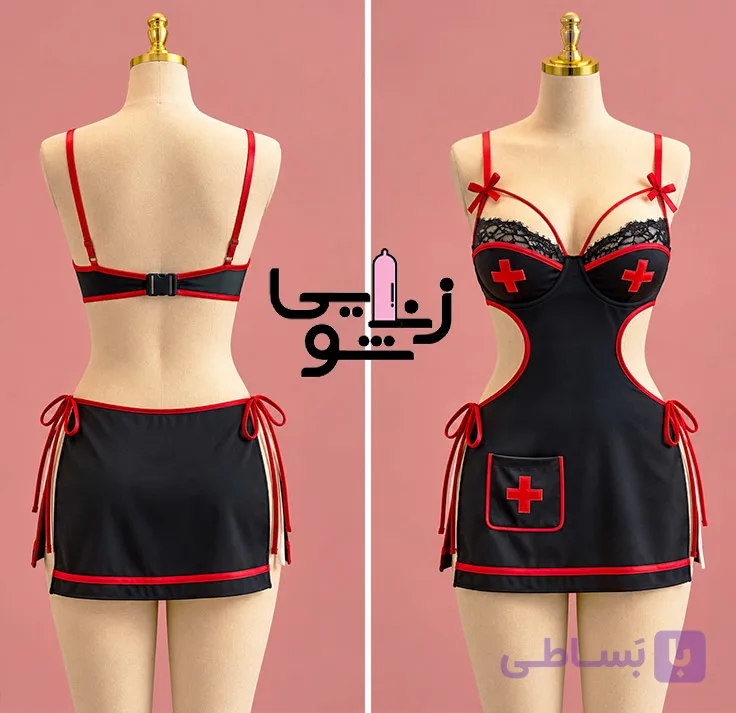 کاستوم پرستاری فنردار تیفا کد 2051 مشکی