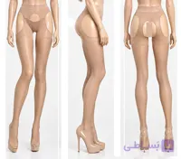 جوراب شلواری شیشه ای بادکنکی فاق باز بغل باز رنگ کرم
