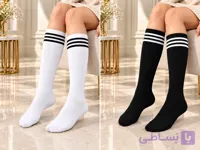 جوراب زنانه زیرزانو (سه ربع) طرح خط دار|12جفت کد2192