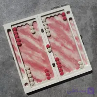 تخته نرد رزینی سفید صورتی