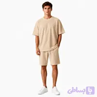 ست تیشرت و شلوارک مردانه بیسکوییتی ST100