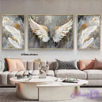 تابلو 3 تکه گل طرح بال کد s124
