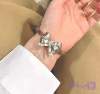دستبند پاپیون نقره‌ای طرح طلا