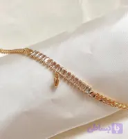 دستبند تنسی استیل درجه یک با آبکاری طلای 18