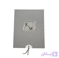 کارت عروسی مربع طوسی M253