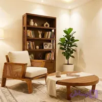 مبل تک نفره راحتی مدل سپید حصیری