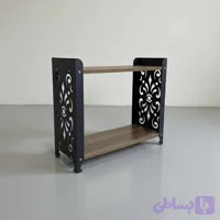 شلف زمینی دکوری ۲ طبقه فلزی و چوبی