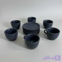 ست فنجان و نعلبکی سرامیکی مشکی مات