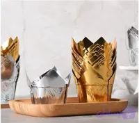 کپسول کاپ کیک آلومینیومی طرح لاله (۱۰ عددی)