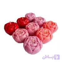 شمع دست ساز مدل گل بیوتی روآبی بسته 9 عددی