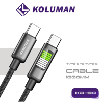 خرید کابل 60 وات USB-C به USB-C کلومن مدل KD-90 با PD و LED