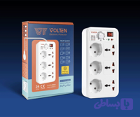 محافظ برق مارک ولتن ۶ خانه همه‌کاره با کابل 3 متری مدل MA603