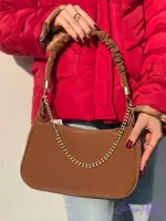 کیف زنانه دسته چروک زنجیردار