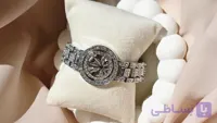 دستبند فول نگین برگ نقره ای