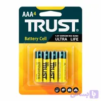 باتری نیم‌قلمی تراست مدل Ultra Life AAA R03 بسته 4 عددی