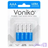 باتری نیم‌قلمی آلکالاین ونیکو مدل Ultra AAA LR03 بسته 4 عددی