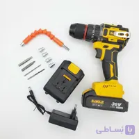 دریل شارژی میلواکی مدل 36V موتور براشلس سه نظام فلزی