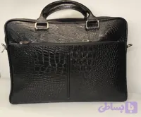 کیف اداری اسپرت چرم گاوی طرح کروکودیل