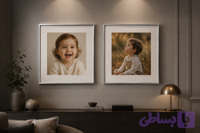 قاب عکس فلزی مینیمال نقره ای (مجموعه 2 عددی)
