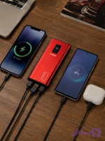 پاوربانک فراری Ferrari ظرفیت 10000 میلی‌آمپر واقعی | فست شارژ با دو خروجی USB، نمایشگر LED و چراغ قوه