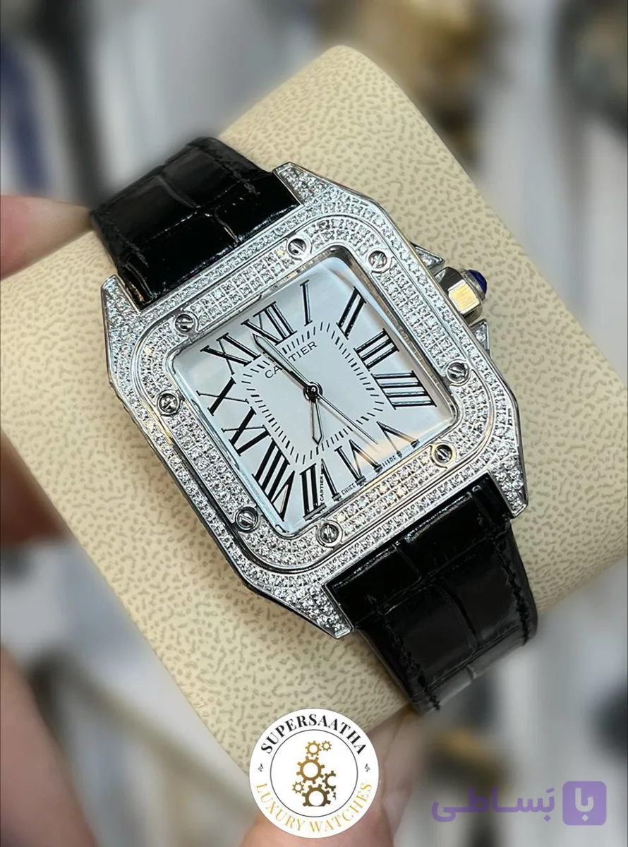 ساعت زنانه کارتیه د سانتوس CARTIER De SANTOS Diamond نگین دار