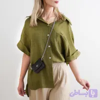 شومیز یقه مردونه تابستان جنس لینن