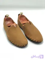 کالج چرم طبیعی عسلی زیره لاستیک کفی طبی چرم دور دوخت کد۳۰۳۳
