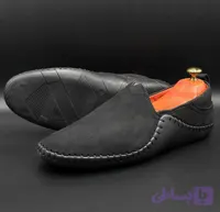 کالج چرم طبیعی مشکی زیره لاستیک کفی طبی چرم دور دوخت