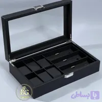 جعبه ساعت 6 خانه و عینکی فیبر کربن کد 1001