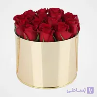 باکس گل طلائی رز قرمز