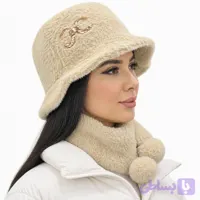 ست کلاه و شال گردن پشمی زنانه