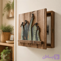 کاور جعبه فیوز و جاکلیدی چوبی دست ساز طرح دهکده رویایی کد 5272F