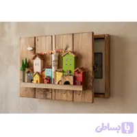 کاور جعبه فیوز و جاکلیدی چوبی دست ساز طرح دهکده رویایی کد 5360F