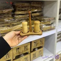 نمکدان چوبی استوانه ای جفتی