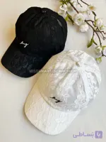 کلاه کپ گیپور گل دار