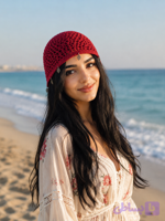 کلاه زنانه دست‌بافت برای تابستان استایل خیابانی کژوال آویزدار کلاه لئونی مش هت