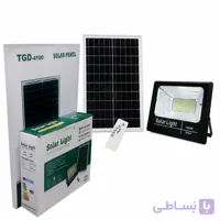 پروژکتور خورشیدی 100 وات مدل TGD-4100 | سولار لایت با پنل خورشیدی، ریموت کنترل و باتری پرقدرت